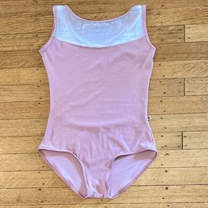 YUMIKO Meagan Mesh Dance Leotard Antique Rose